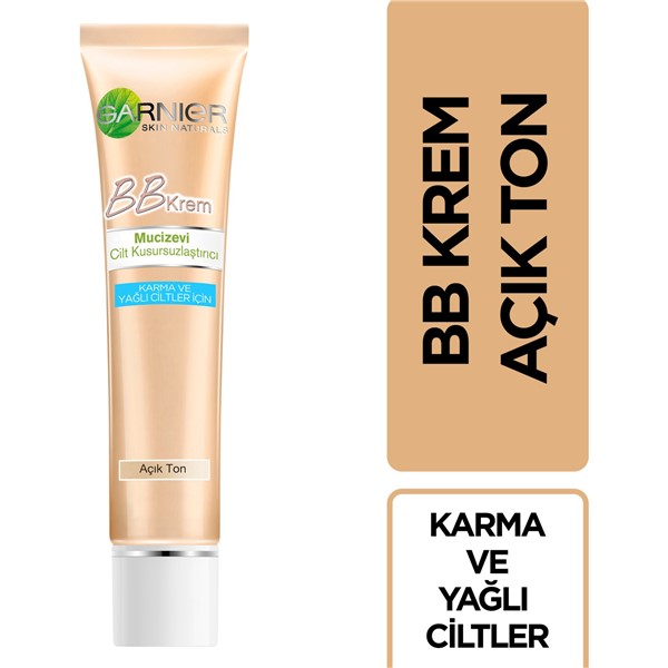 Garnier BB Krem Mucizevi Cilt Kusursuzlaştırıcı Karma/Yağlı Ciltler Açık Ton (Light) 50ML